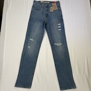 Levi’s 724 High Rise Slim Straight Women’s Jeans Size 27 X 32 Distressed NWT